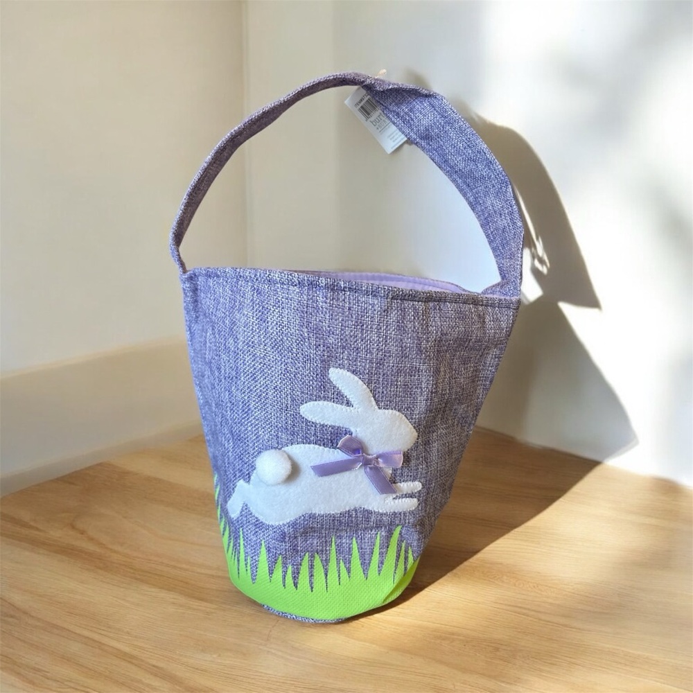 New!! Large Purple Bunny Basket - foldable easy carry